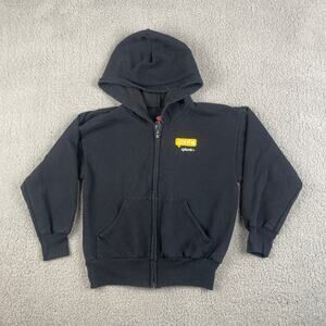 Hanes Youth Boy's Small Black Splunk Cotton Polyester Long Sleeve Zip Up Sweater